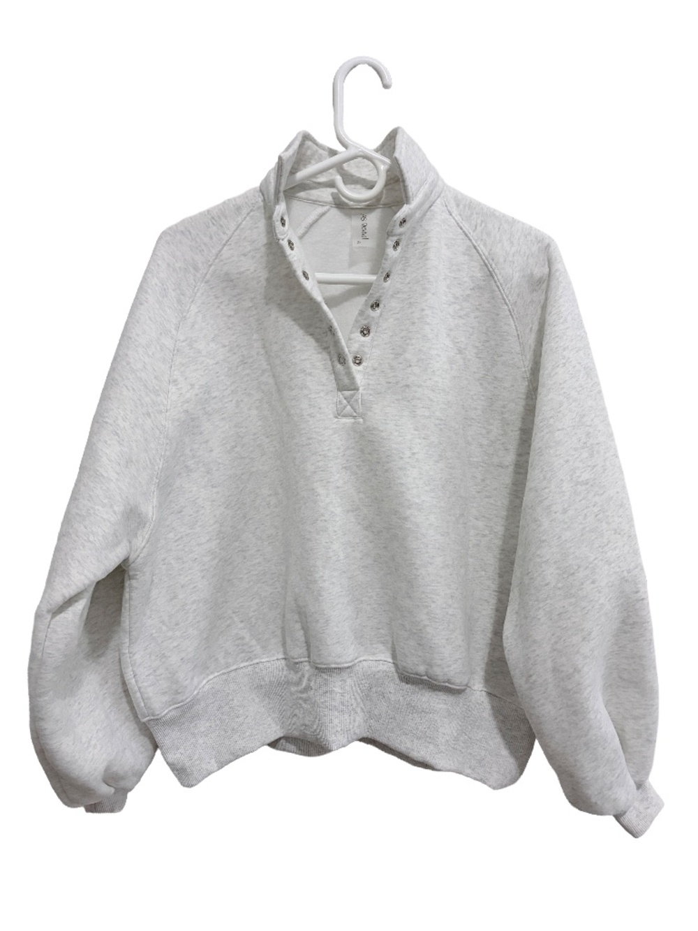 Altar'd State Grey Raglan Sleeve Fleece Sweatshirt